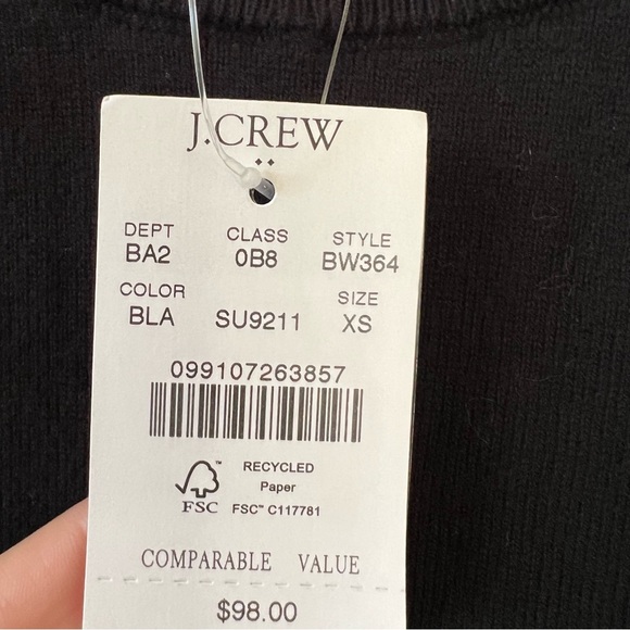 J. Crew Soft cotton cashmere blend crewneck pullover sweater size XS black - Picture 5 of 7